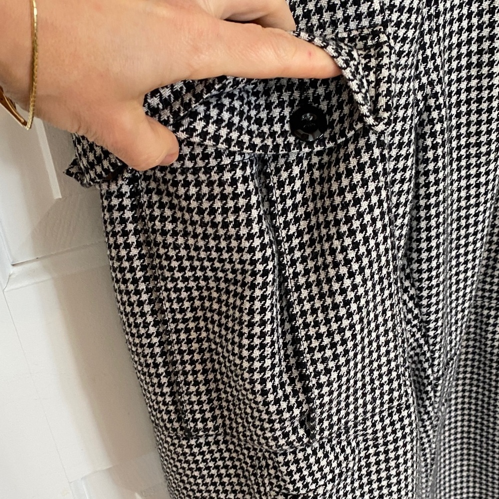 Stussy Black and White houndstooth Checkered Cargo Pants Barrel skater street - Picture 7 of 16